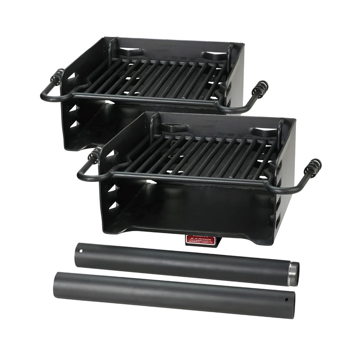 Pilot Rock H-16 B6X2 Park Style Outdoor BBQ Charcoal Grill w/ Swivel, 2 Pack