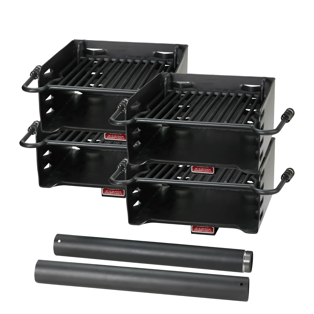 Pilot Rock H-16 B6X2 Park Style Outdoor BBQ Charcoal Grill w/ Swivel, 4 Pack