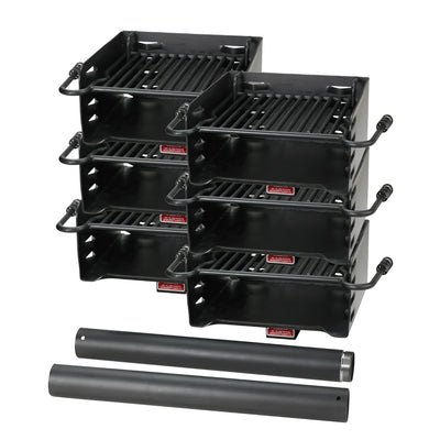 Pilot Rock H-16 B6X2 Park Style Outdoor BBQ Charcoal Grill w/ Swivel, 6 Pack - VMInnovations