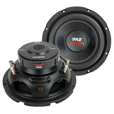 Pyle 8 Inch 1600W DVC 4 Ohm Car Audio Subwoofer Speaker Set, Black (2 Pack) - VMInnovations