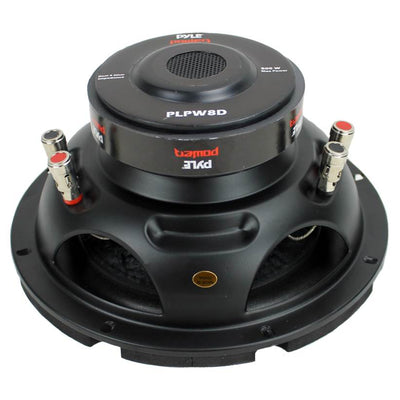 Pyle 8 Inch 1600W DVC 4 Ohm Car Audio Subwoofer Speaker Set, Black (2 Pack) - VMInnovations