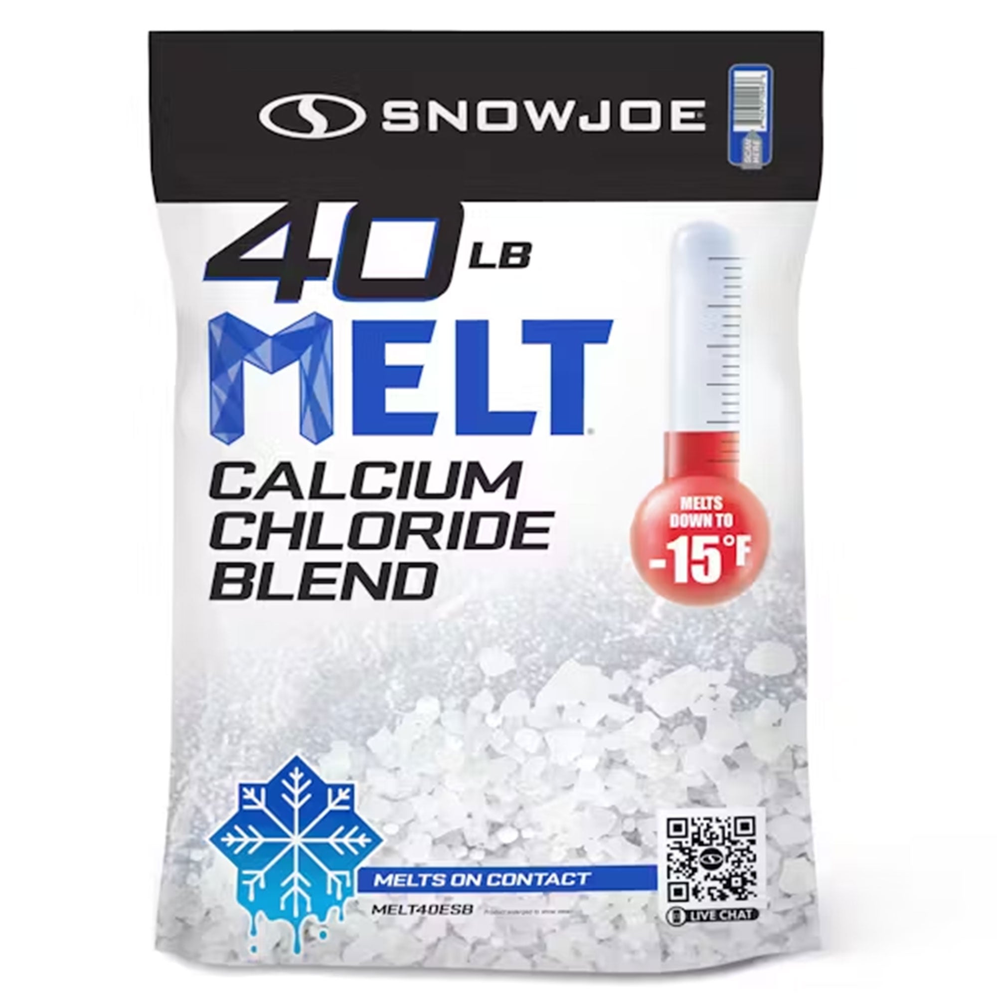 Snow Joe 3 Pack Calcium Chloride Deicer & Snow Removal, 40 Pound Bag, MELT40ESB