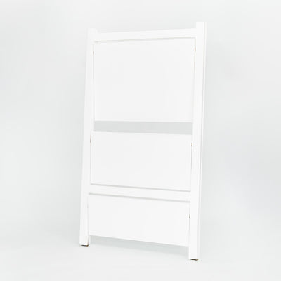 PJ Wood 3 Tier Foldable Bookshelf Wooden Storage Rack Home Stand, White (Used) - VMInnovations