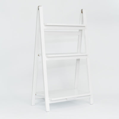 PJ Wood 3 Tier Foldable Bookshelf Home Display Stand, White (Open Box) - VMInnovations