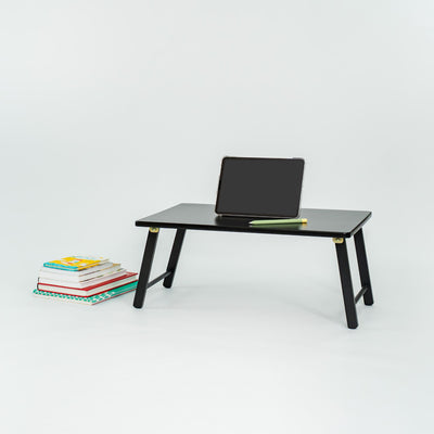 PJ Wood Folding Laptop Desk Tray Bed Table for Computer Work, Black (Open Box) - VMInnovations