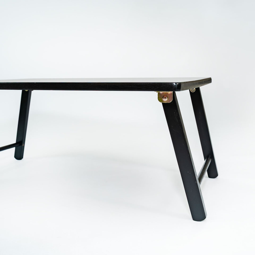 PJ Wood Folding Laptop Desk Tray Portable Bed Table for Computer Work, Black