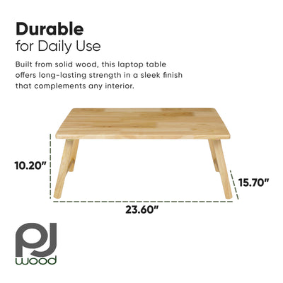 PJ Wood Folding Laptop Desk Tray Portable Bed Table for Computer Work (Open Box) - VMInnovations