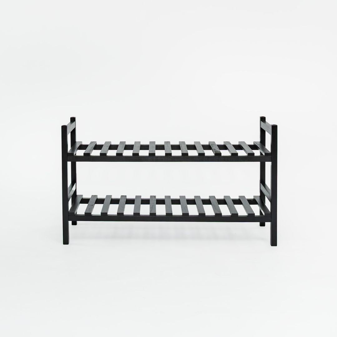 PJ Wood Stackable Wood Shoe Rack Organizer Shelf Closet Bedroom(Open Box) - VMInnovations