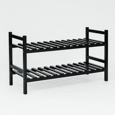 PJ Wood Stackable Wood Shoe Rack Organizer Shelf Closet Bedroom(Open Box) - VMInnovations