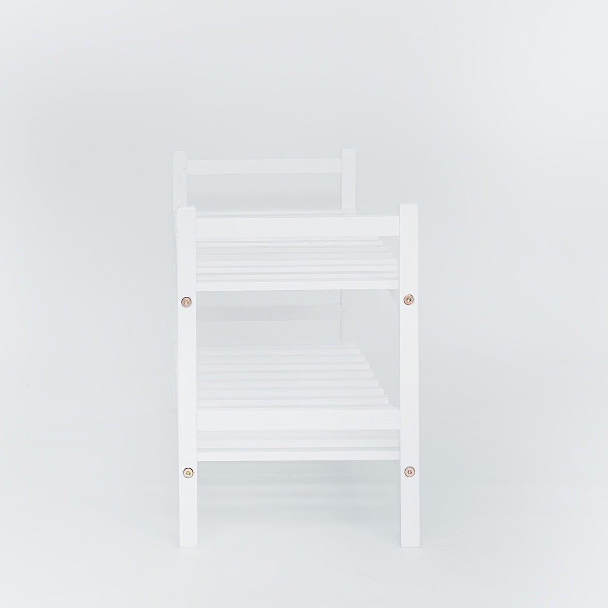 PJ Wood Stackable Wood Shoe Rack Organizer For Closet Bedroom, White (Open Box)