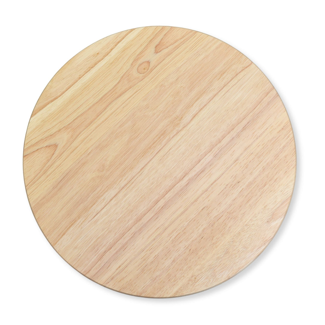 PJ Wood Round Natural Wooden Lazy Susan Organizer Kitchen Cabinet Turntable Tray