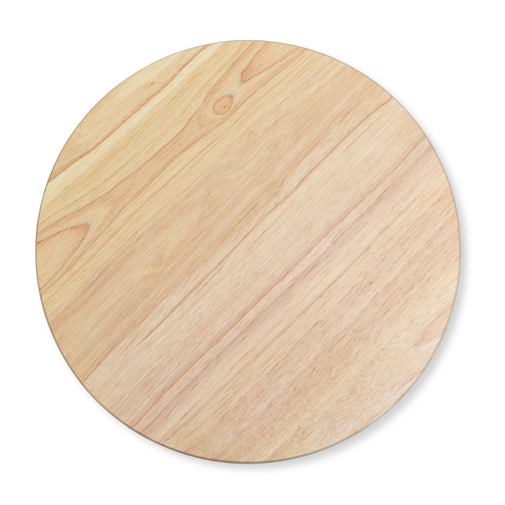 PJ Wood Round Natural Wooden Lazy Susan Organizer Kitchen Cabinet Turntable Tray