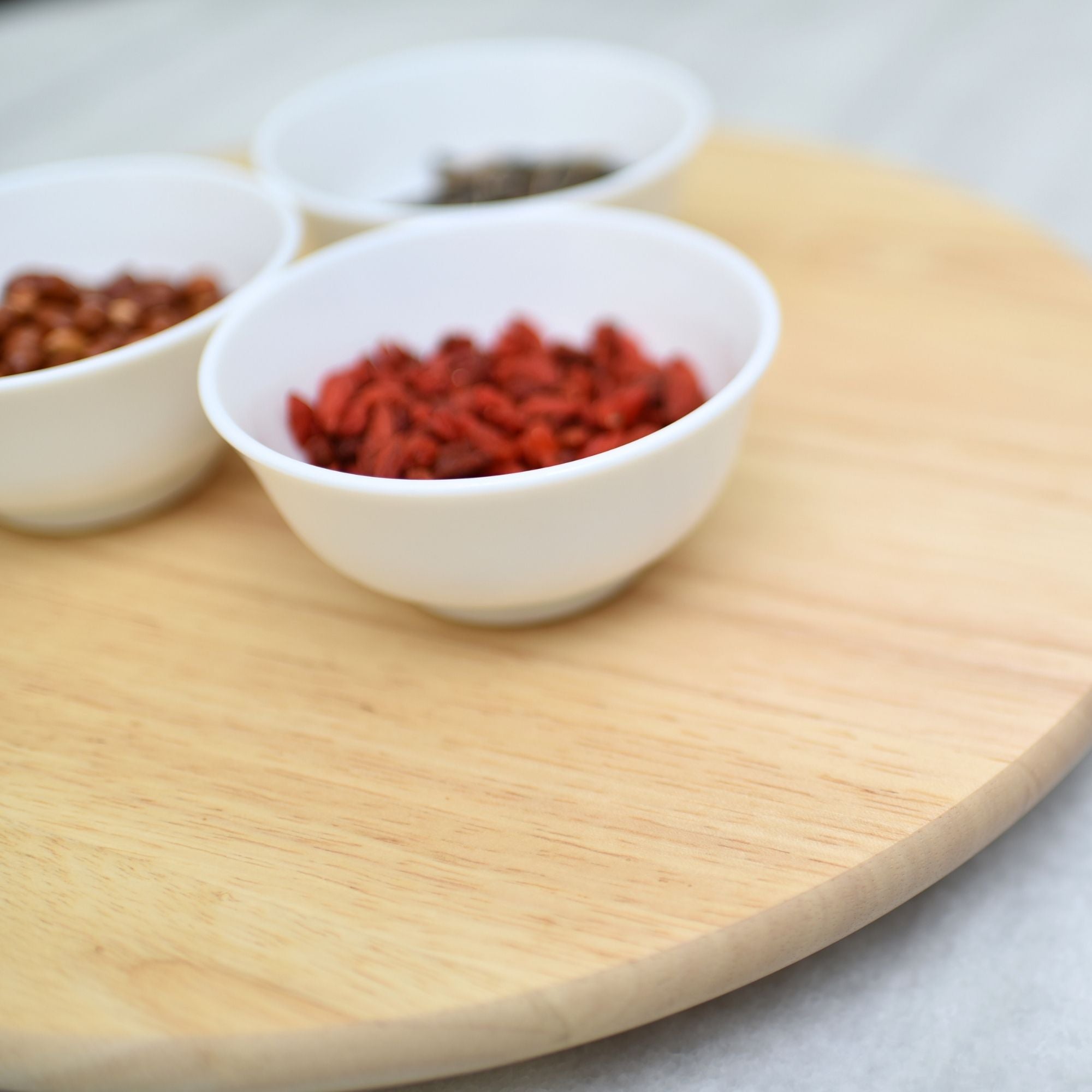PJ Wood Natural Wooden Lazy Susan Organizer Kitchen Cabinet Tray (Open Box) - VMInnovations