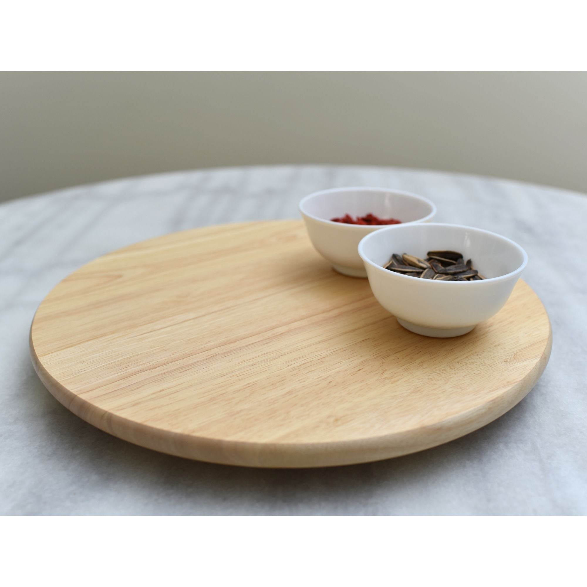 PJ Wood Natural Wooden Lazy Susan Organizer Kitchen Cabinet Tray (Open Box) - VMInnovations