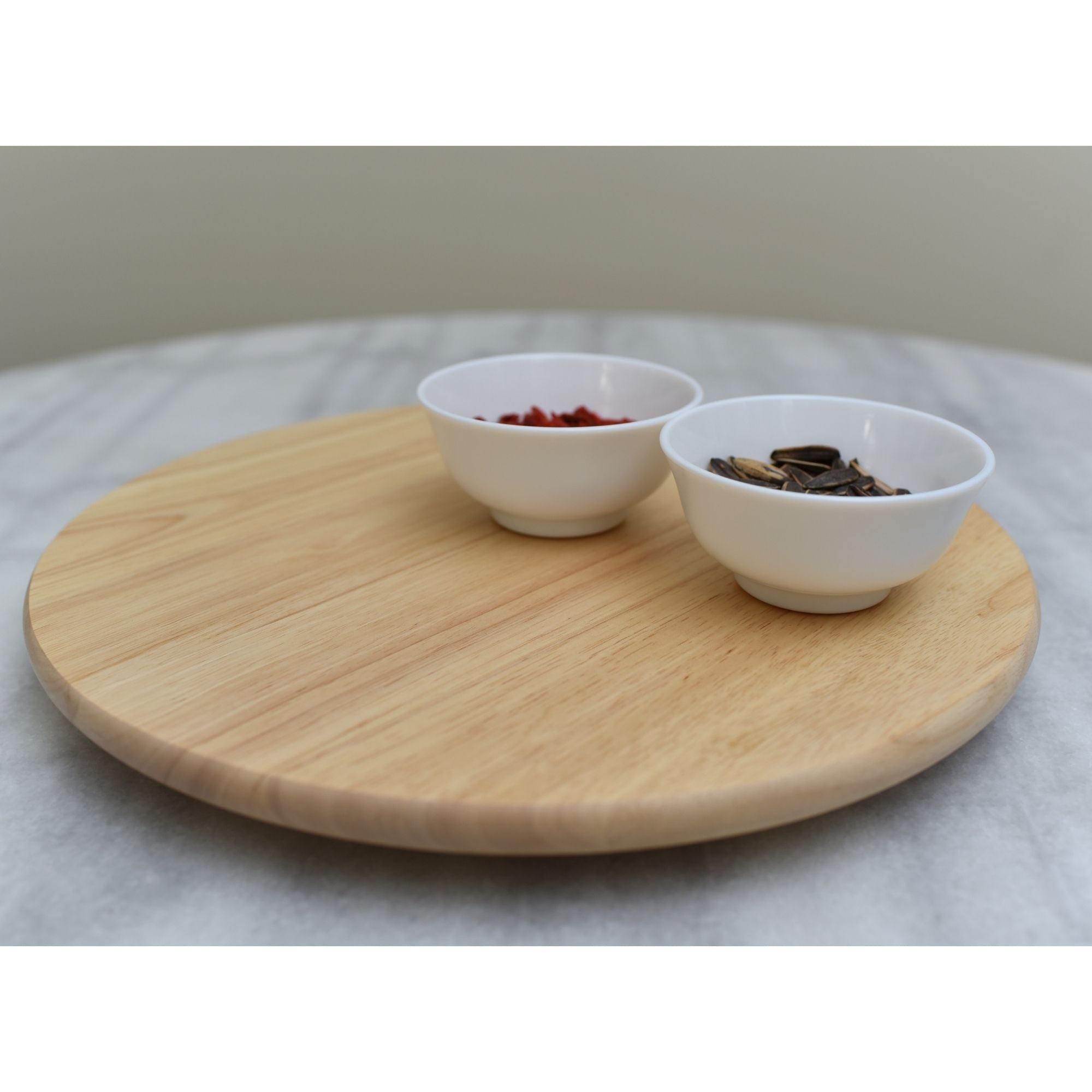 PJ Wood Natural Wooden Lazy Susan Organizer Kitchen Cabinet Tray (Open Box) - VMInnovations