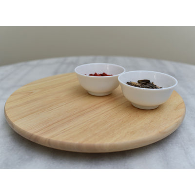 PJ Wood Natural Wooden Lazy Susan Organizer Kitchen Cabinet Tray (Open Box) - VMInnovations