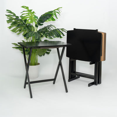 PJ Wood 5 Pack XL Oversize Tray Table Set for Living Room or Kitchen (Used) - VMInnovations