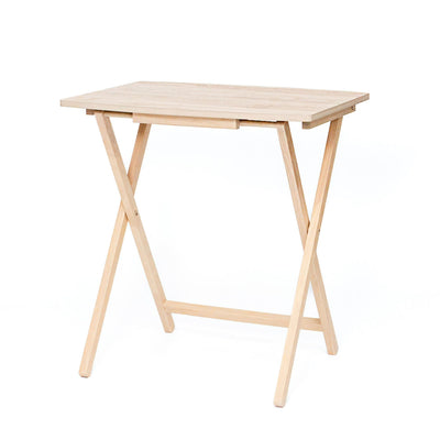 PJ Wood 5 Pack XL Oversize Tray Table for Living Room or Kitchen, Natural Wood - VMInnovations