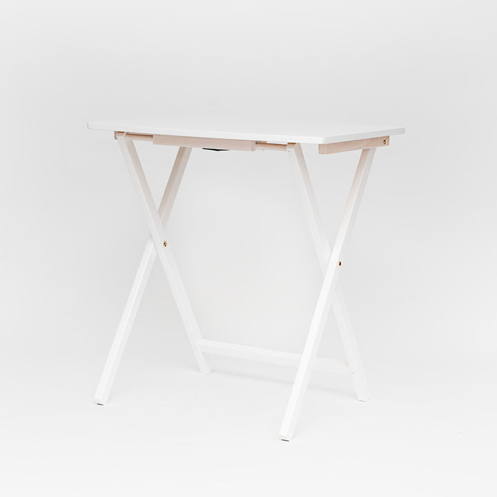 PJ Wood 5 Pack XL Oversize Tray Table Set for Living Room or Kitchen, White