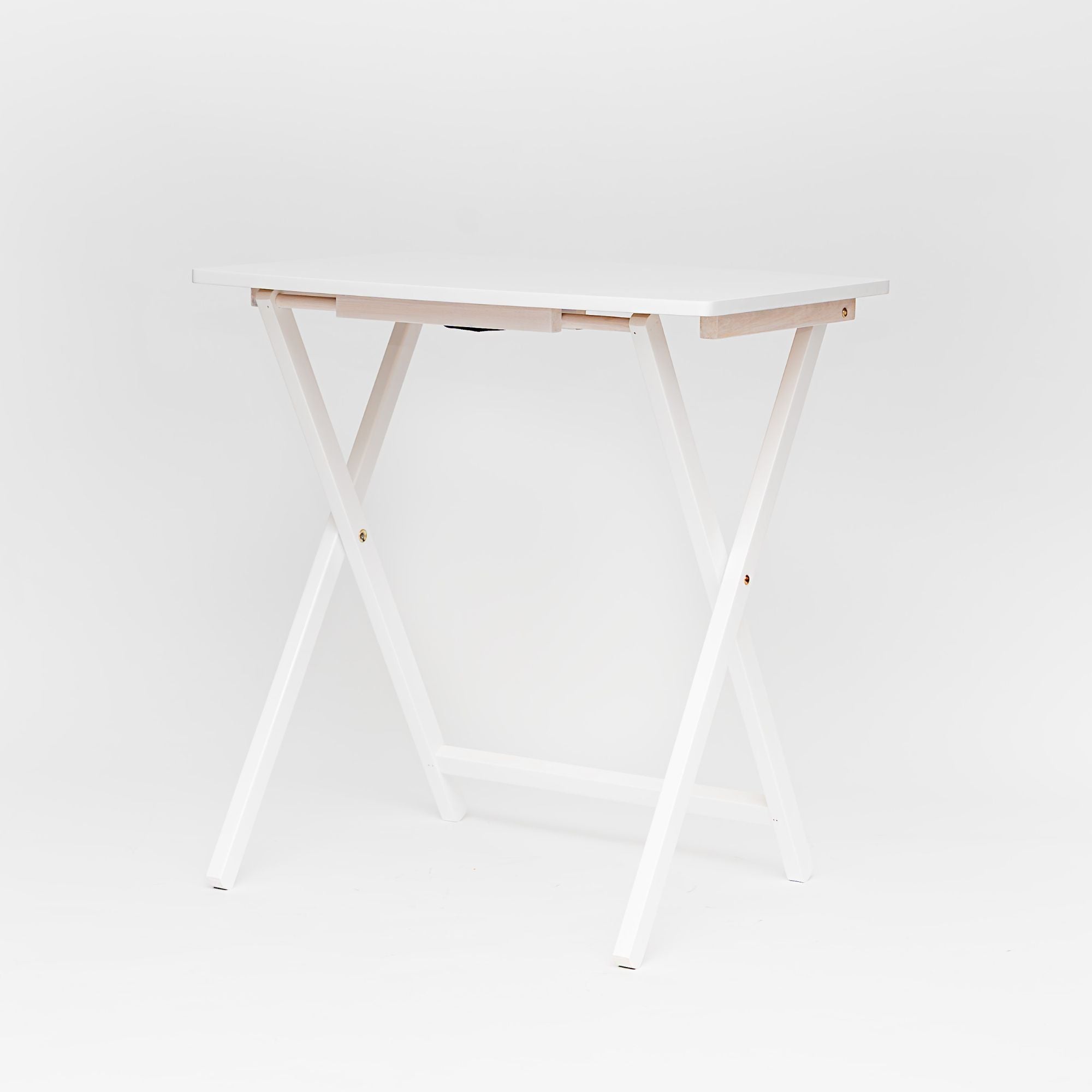 PJ Wood 5 Pack XL Oversize Tray Table Set for Living Room or Kitchen Wht (Used) - VMInnovations
