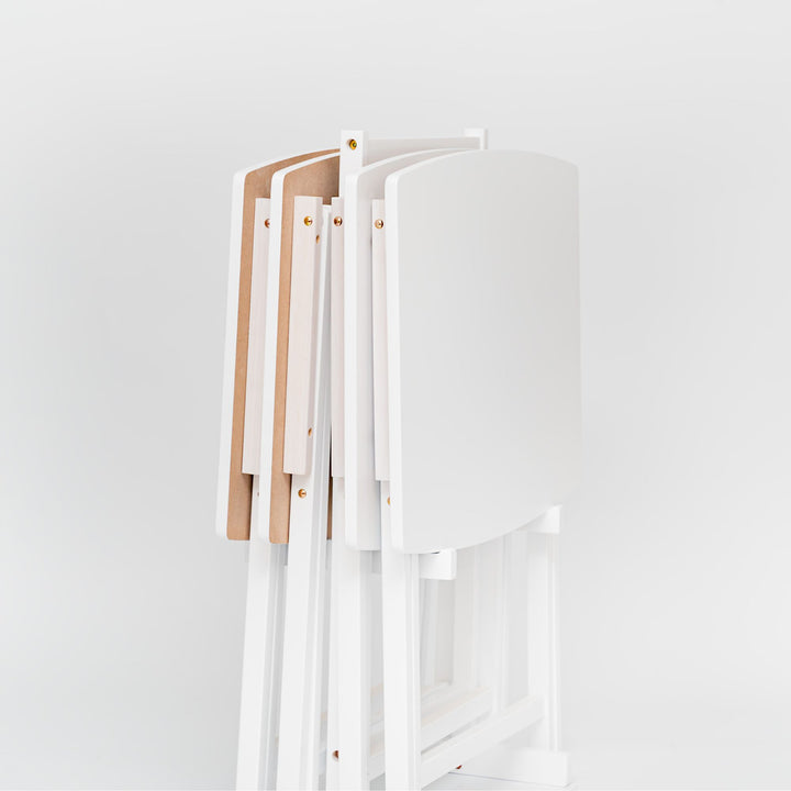 PJ Wood 5 Pack XL Oversize Tray Table Set for Living Room or Kitchen Wht (Used)