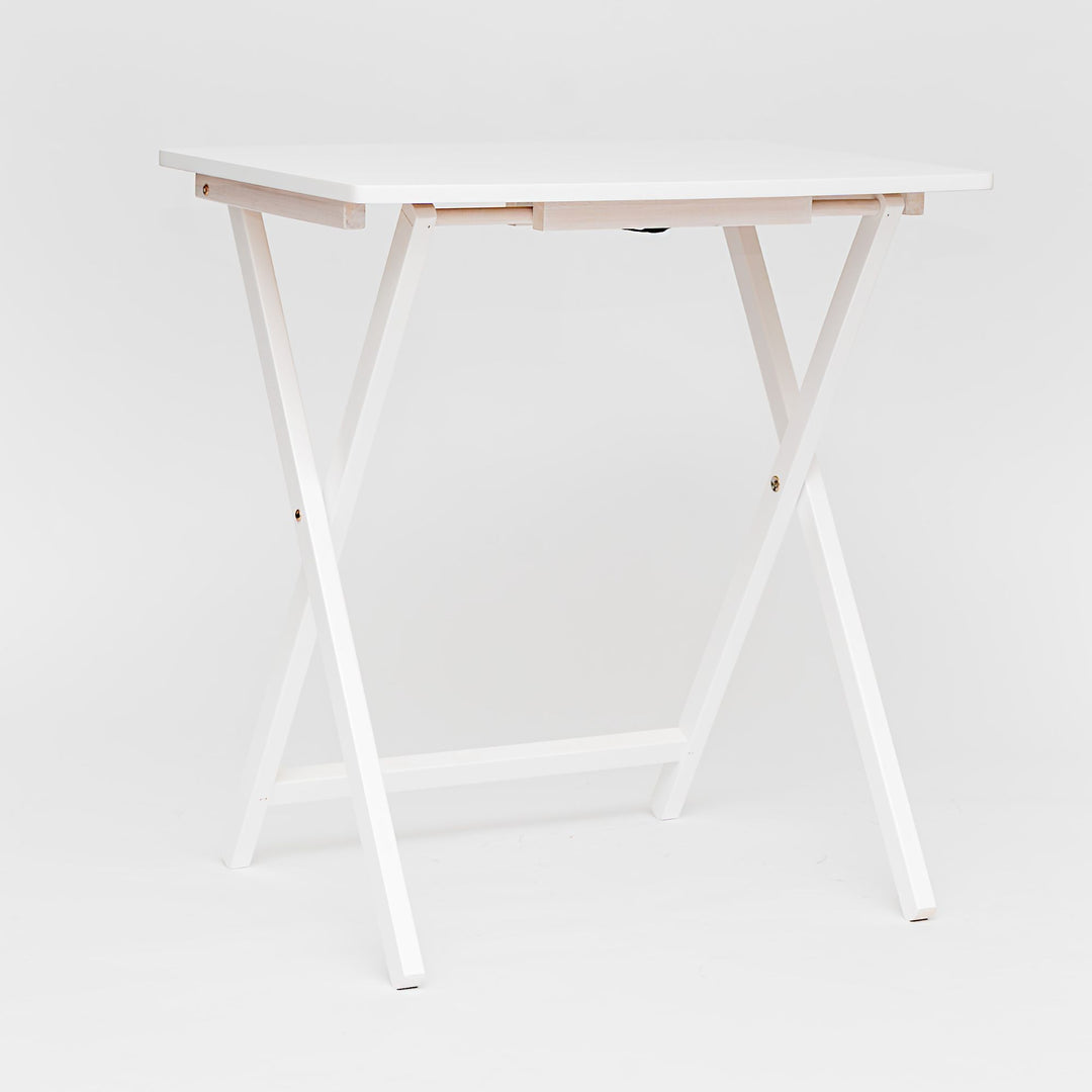 PJ Wood 5 Pack XL Oversize Tray Table Set for Living Room or Kitchen, White