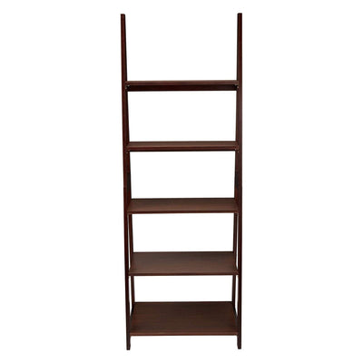 PJ Wood 5 Tier Wooden Ladder Shelf Organizer Bookcase Home Display, (Open Box) - VMInnovations