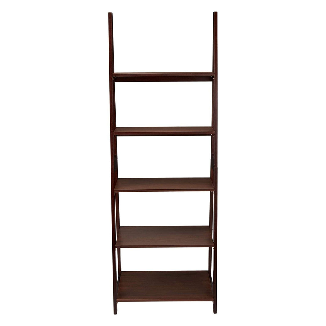 PJ Wood 5 Tier Wooden Ladder Shelf Organizer Bookcase Home Display, (Open Box)