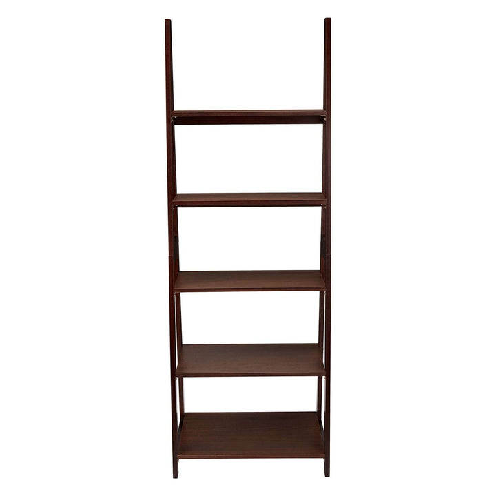 PJ Wood 5 Tier Wooden Ladder Shelf Organizer Bookcase Home Display, (Open Box)