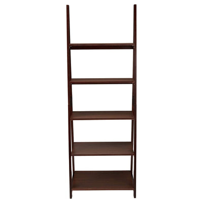 PJ Wood 5 Tier Wooden Ladder Shelf Organizer Bookcase Home Display, (Open Box) - VMInnovations