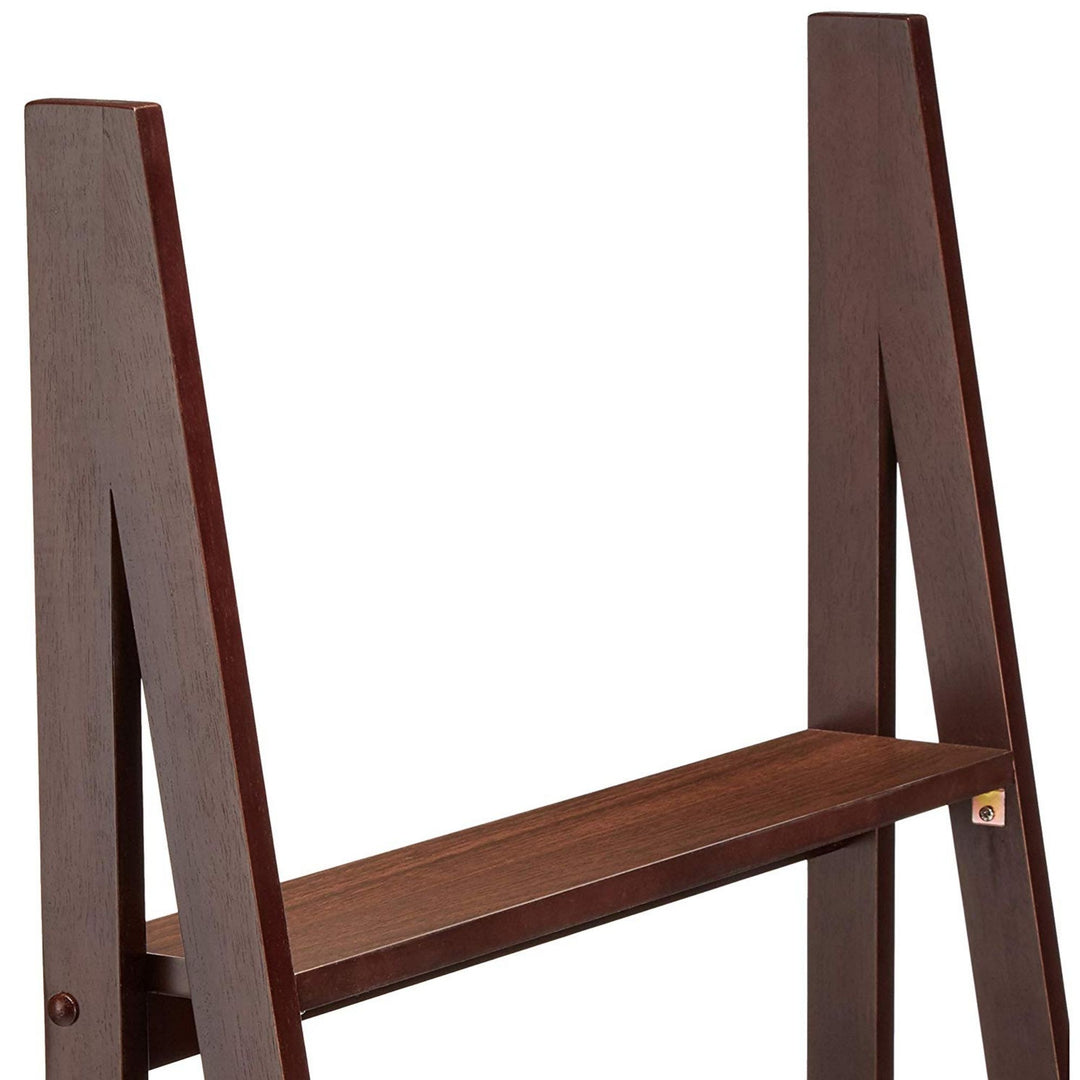 PJ Wood 5 Tier Wooden Ladder Shelf Organizer Bookcase Home Display, (Open Box)