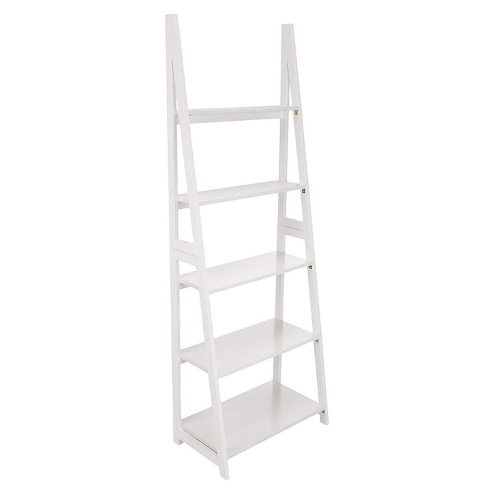 PJ Wood 5 Tier Wooden Ladder Shelf Organizer Bookcase Display Stand (Open Box)