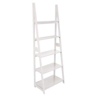 PJ Wood 5 Tier Wooden Ladder Shelf Organizer Bookcase Display Stand (Open Box)