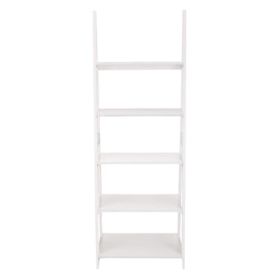 PJ Wood 5 Tier Wooden Ladder Shelf Organizer Bookcase Display Stand (Open Box)