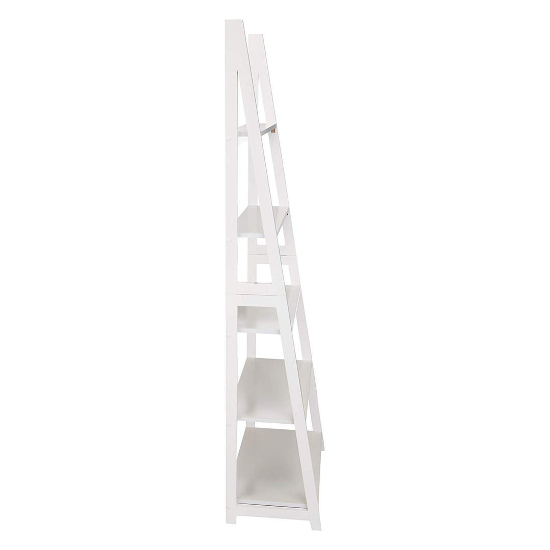 PJ Wood 5 Tier Wooden Ladder Shelf Organizer Bookcase Display Stand (Open Box)