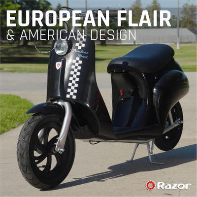 Razor Pocket Mod - Miniature Electric Scooter for Ages 8+, Onyx-Black (Open Box) - VMInnovations