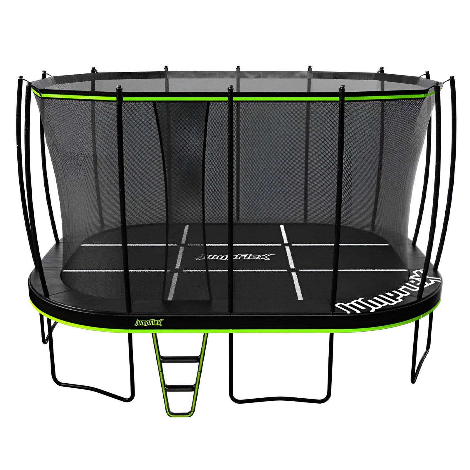 JumpFlex MEGA 17' Trampoline, Large Outdoor Jumping Play Set with Net and Ladder - VMInnovations