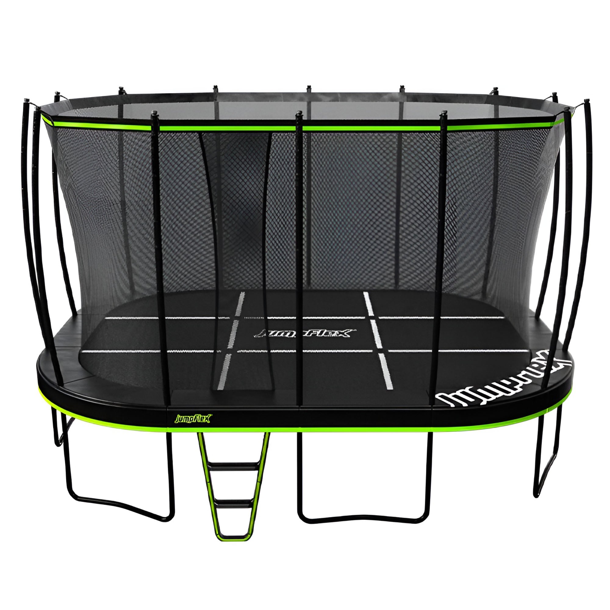 JumpFlex MEGA 17' Trampoline, Large Outdoor Jumping Play Set with Net and Ladder - VMInnovations