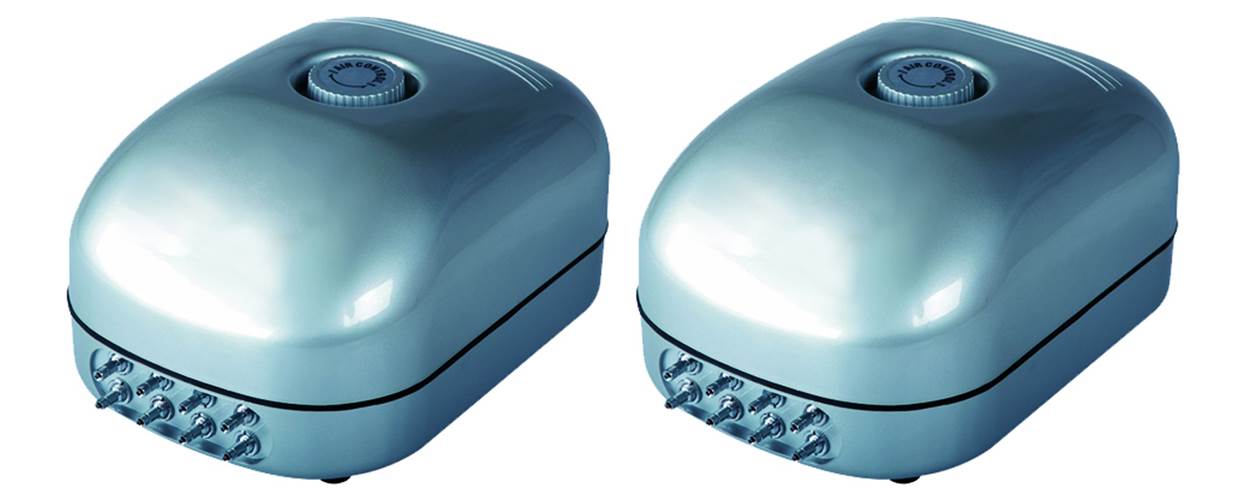 (2) NEW HYDROFARM AAPA25L Commercial Pond Air Pumps 8 Outlets 25 LPM Hydroponics