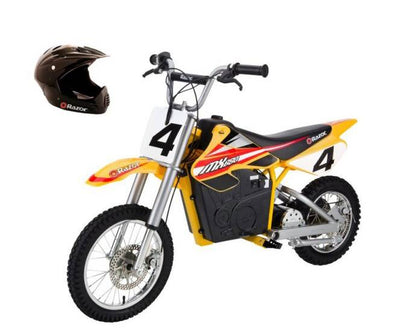 Razor MX650 Dirt Rocket High Torque 36V Electric Dirt Bike & Helmet, Yellow