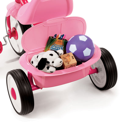 Radio Flyer Kids Readily Assembled Fold 2 Go Trike with Storage Bin, Pink (Used)