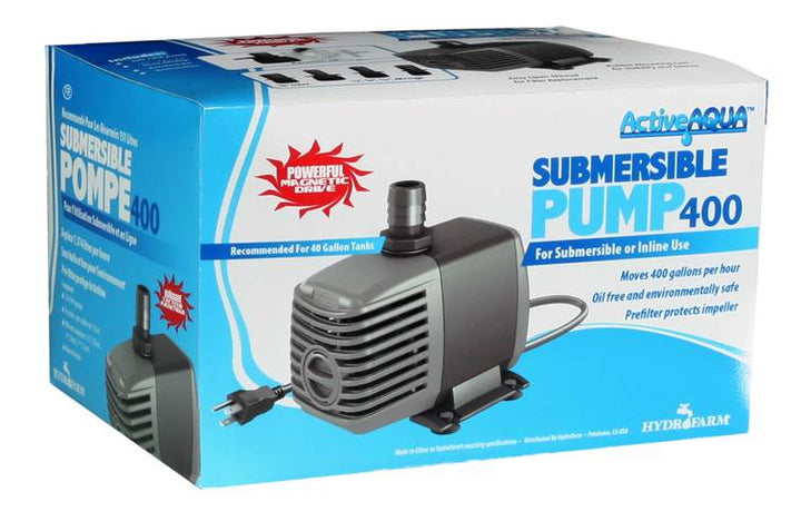 Hydrofarm AAPW400 Active Aqua 400 GPH Submersible Aquarium Water Pump (2 PK)