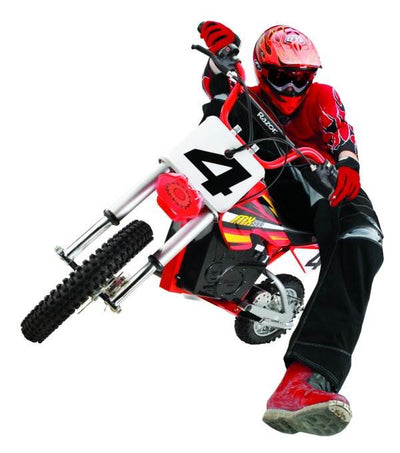 Razor MX500 Dirt Rocket 36V Electric Toy Dirt Bike & Full Face Youth Helmet, Red