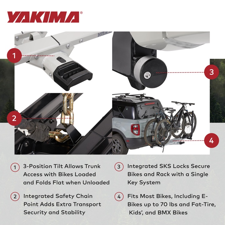 Yakima StageTwo 2" Premium Platform 2 Bike Tray Vehicle Hitch Bike Rack, Slate