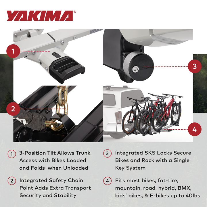 Yakima StageTwo 2" Premium Platform +2 Bike Tray Vehicle Hitch Add On, Slate