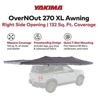 Yakima OverNOut 270 XL Awning, Opens on Right Side with 132 Sq. Ft. Coverage - VMInnovations
