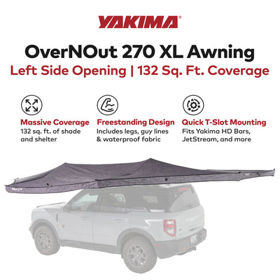 Yakima OverNOut 270 XL Awning, Opens on Left Side with 132 Sq. Ft. Coverage - VMInnovations