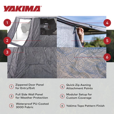 Yakima OverNOut 270 XL RH Full Wall Kit Awning Accessory with Door Panel, Gray - VMInnovations
