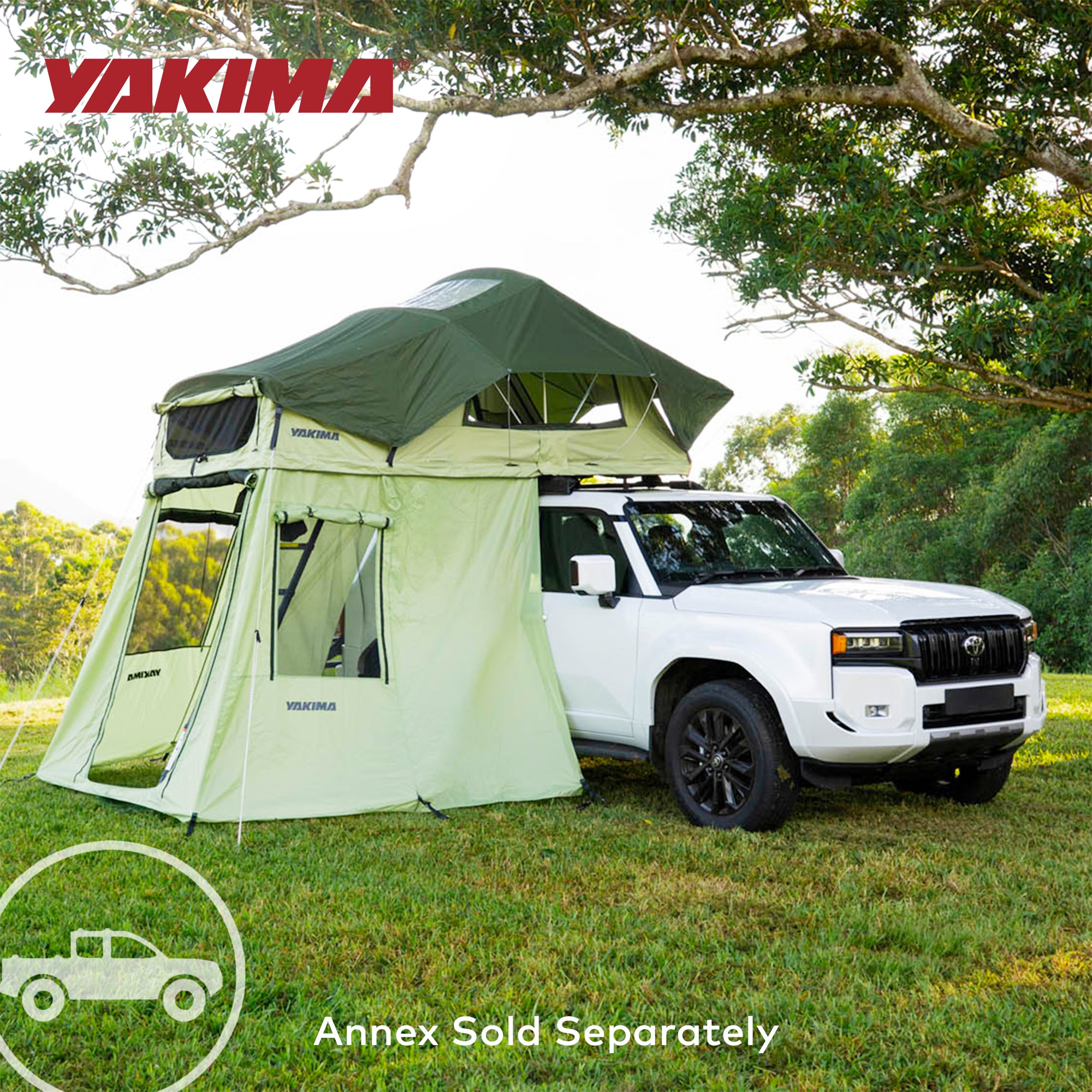 Yakima SkyRise HD Heavy Duty 4 Season Rooftop Tent, Mattress for 2 People, Green - VMInnovations