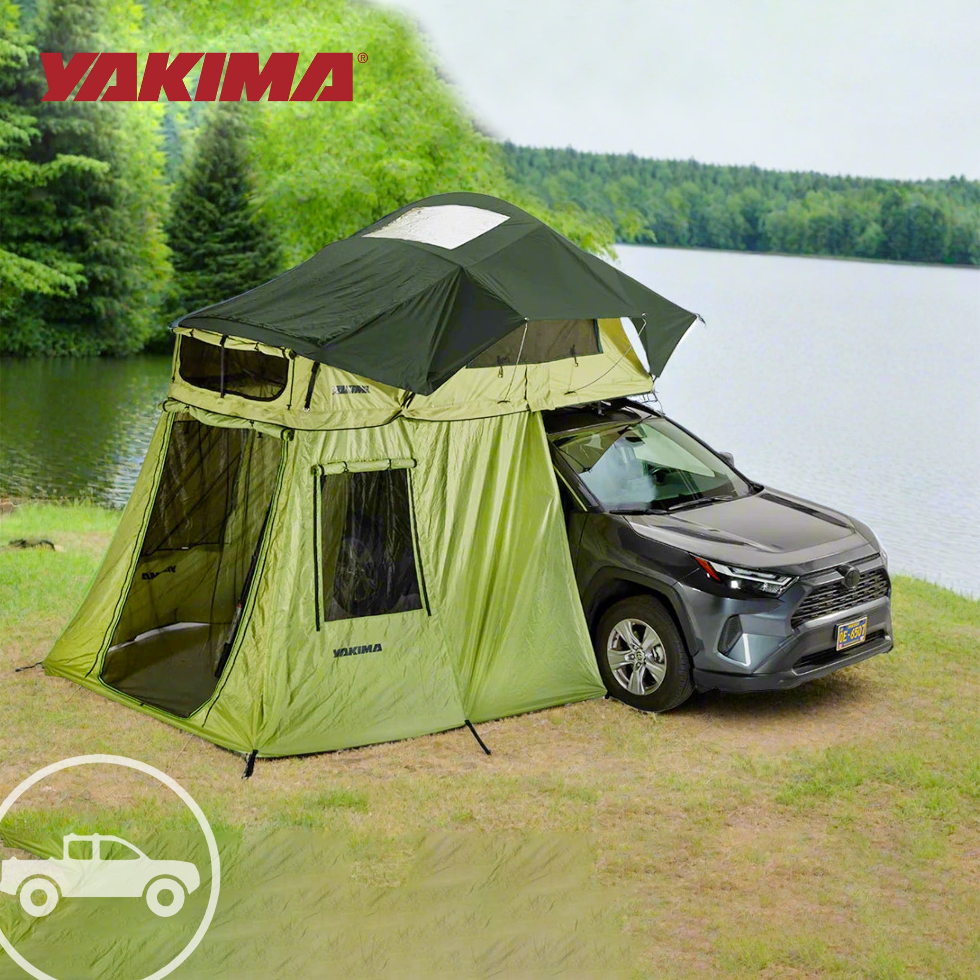 Yakima SkyRise SL Annex Wall Enclosure, SkyRise SL Rooftop Tents Green(Open Box) - VMInnovations